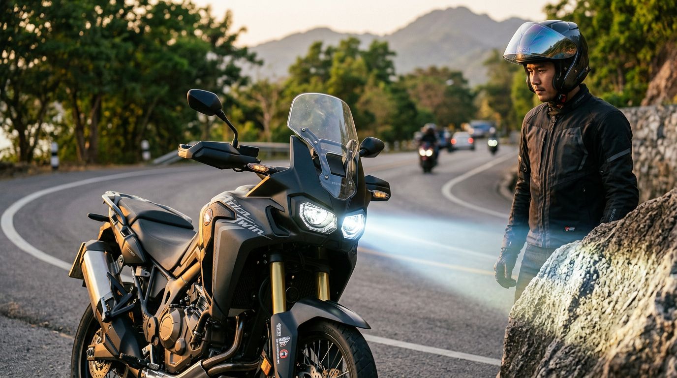 ไฟหน้ามอเตอร์ไซค์ LED vs Xenon สว่างจริงไม่แยงตา และสิ่งที่กฎหมายไทยพูดถึงค่า K