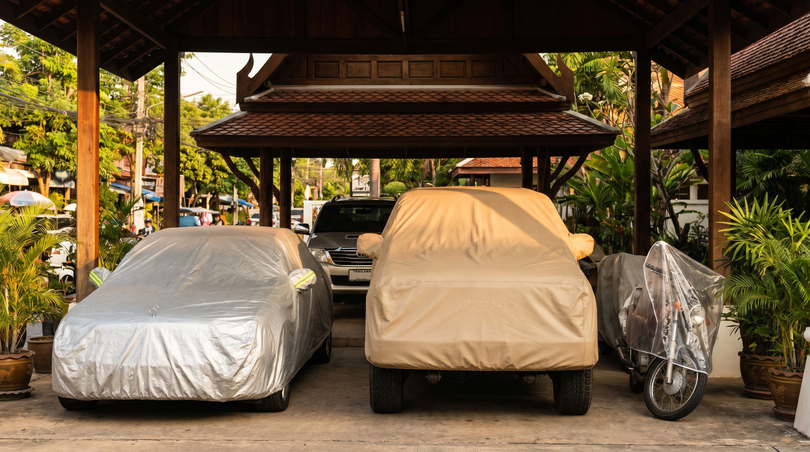 ผ้าคลุมรถยนต์กันรอย ซิลเวอร์โค้ท ไวนิล และ PVC เลือกแบบไหนไม่ทำสีด่าง