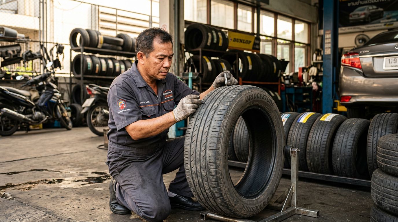 ยางรถยนต์มือสองคุ้มจริงหรือแค่ประหยัดได้ชั่วคราว สิ่งที่ต้องรู้ก่อนตัดสินใจซื้อ